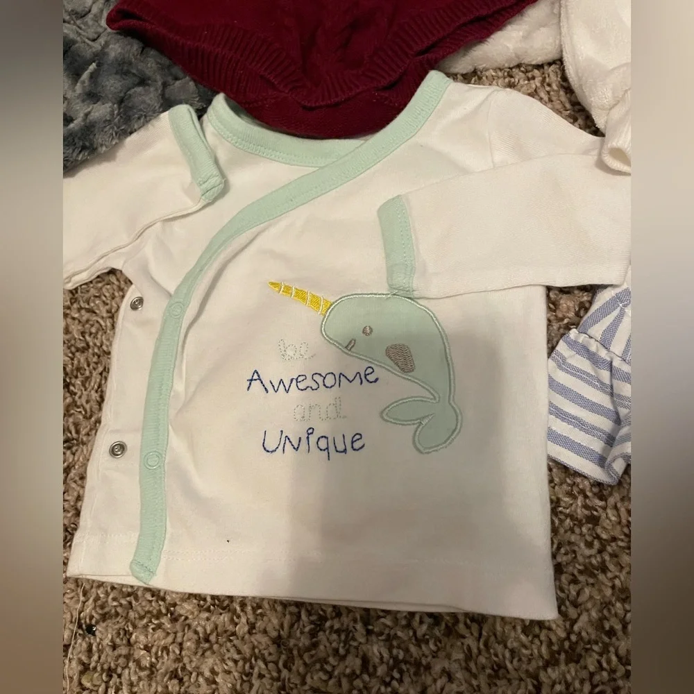 🎀  Baby Girl Clothing Bundle | Size 0–3 M | 10 Pieces | Carter’s, Gerber & More